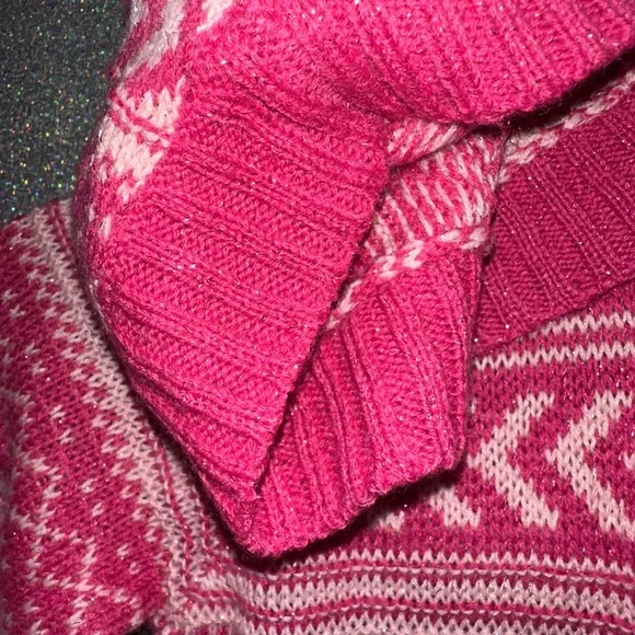Girl’s Pink and White Patterned Hooded Cardigan - Picture 4 of 4